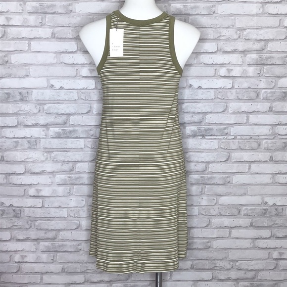 A New Day green/cream striped sleeveless dress NWT - Picture 6 of 8